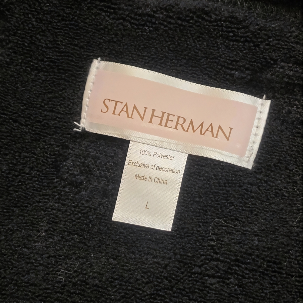 ๐ท๏ธ BNWT ๐ท๏ธ Stan Herman Embossed Whisper Terry Zip Lounger Sz L - Picture 7 of 9